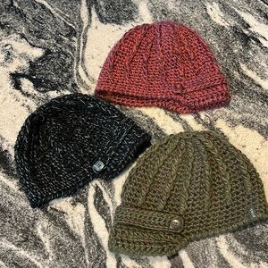 Pistil Brim Beanies winter hats, lot of 3